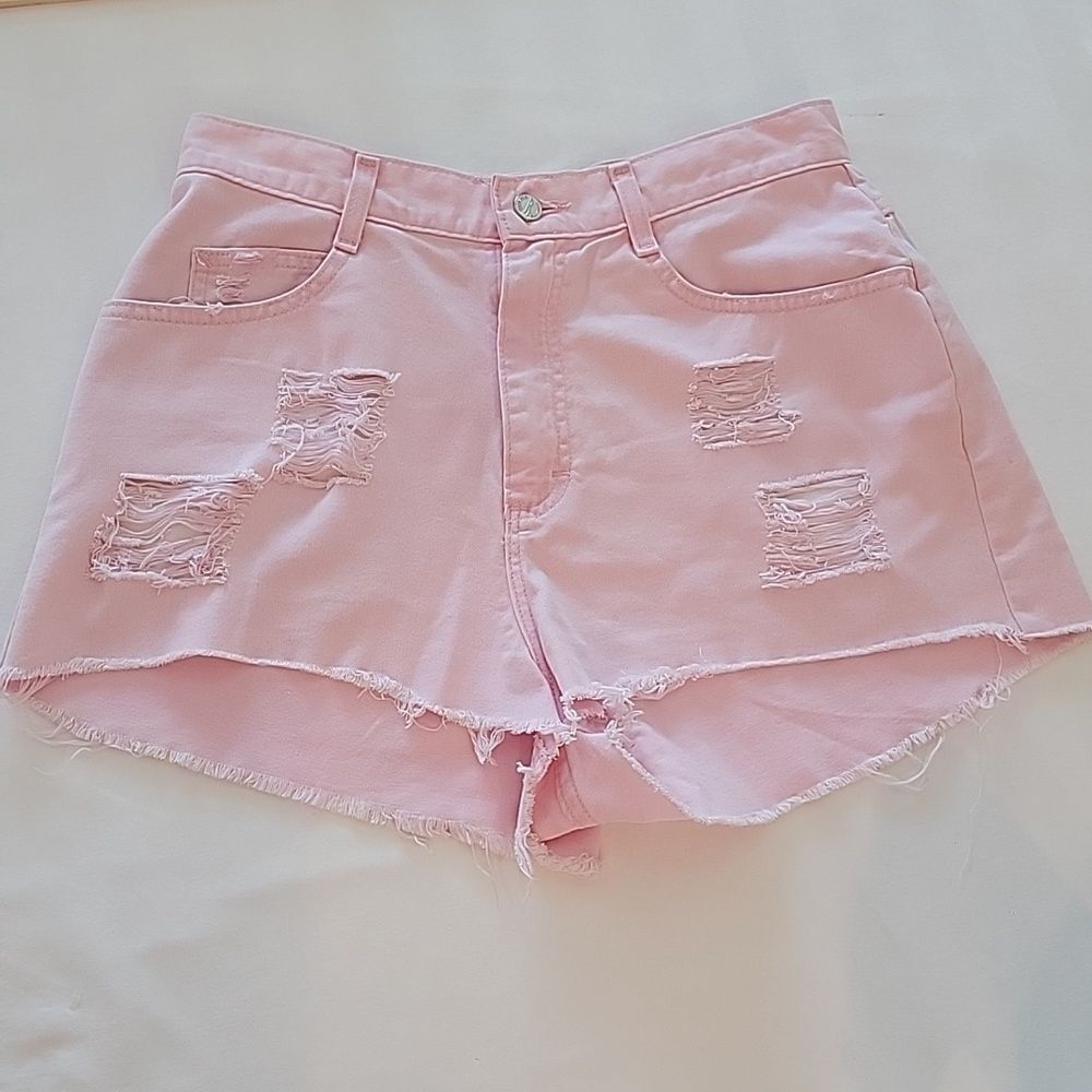 Riders distressed light pink denim shorts Size 12